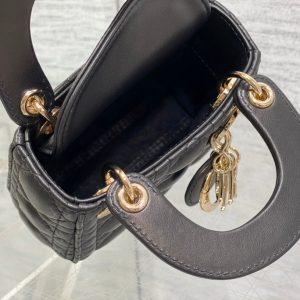 micro lady 12 black lambskin ghw