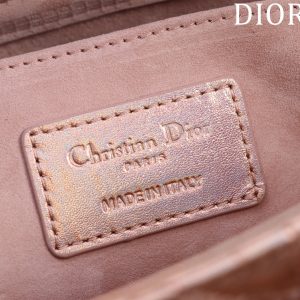 medium lady d-joy 26 rose metalic lambskin