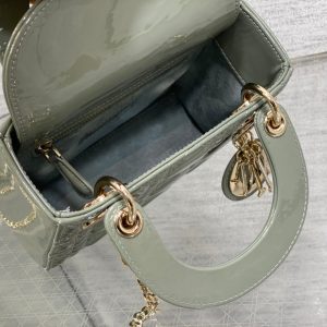 mini lady 17 rock gray patent calfskin
