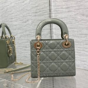 mini lady 17 rock gray patent calfskin