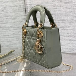 mini lady 17 rock gray patent calfskin