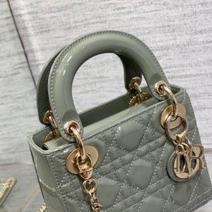 mini lady 17 rock gray patent calfskin