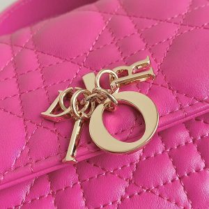 LADY 21 CHAIN BAG IN HOT PINK LAMBSKIN