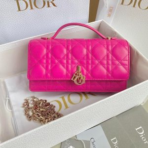 LADY 21 CHAIN BAG IN HOT PINK LAMBSKIN