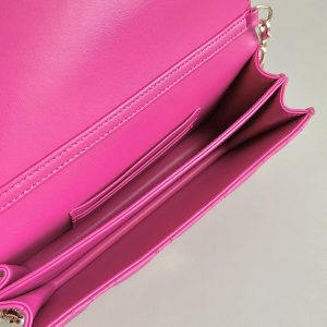 LADY 21 CHAIN BAG IN HOT PINK LAMBSKIN