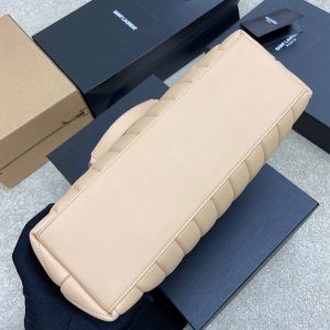 LOULOU MEDIUM 32 CREAM QUILTED LEATHER SILVER HARDWARE