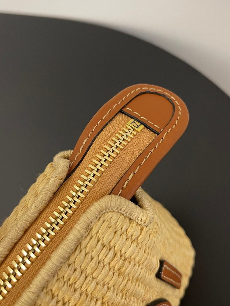 BY THE WAY MINI 18 IN BEIGE STRAW AND BROWN CALFSKIN TRIM