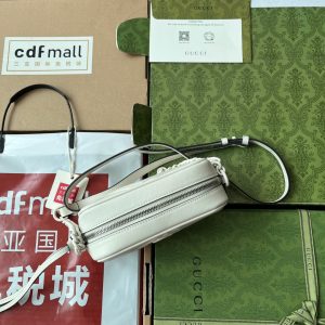 gg marmont mini 18cm zip top all white calfskin