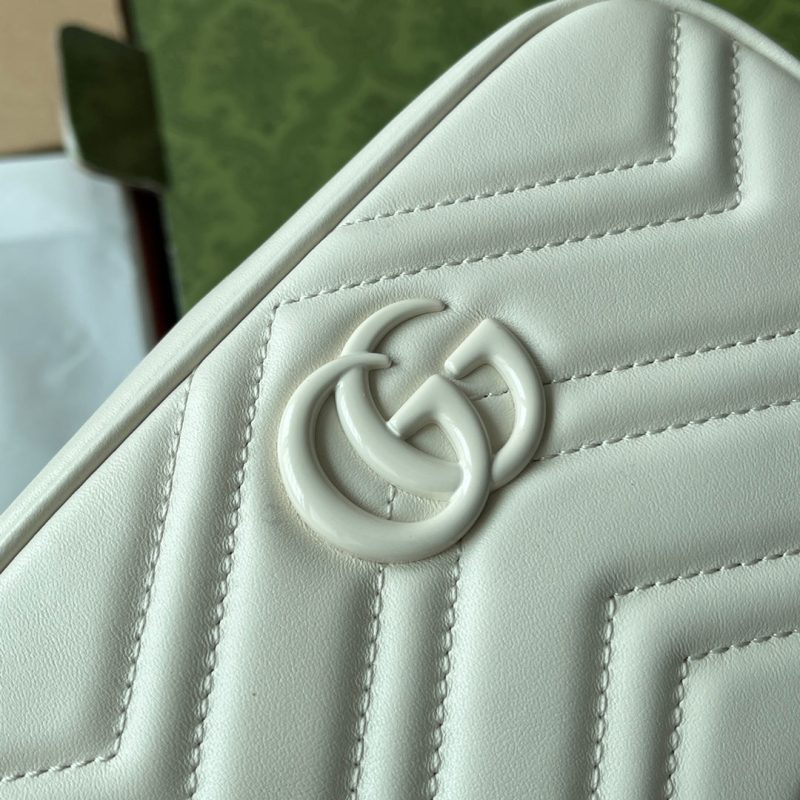 gg marmont mini 18cm zip top all white calfskin