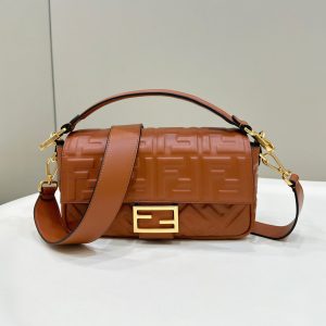 Baguette 27cm Brown Lambskin Gold Hardware