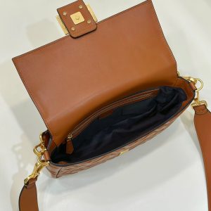 Baguette 27cm Brown Lambskin Gold Hardware