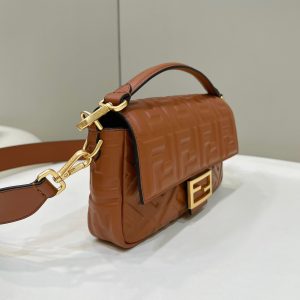 Baguette 27cm Brown Lambskin Gold Hardware