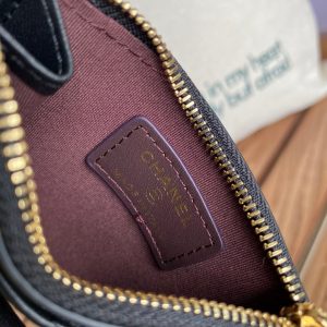 CC A84105 Coin Case Black Gold Metal Lamskin 240723