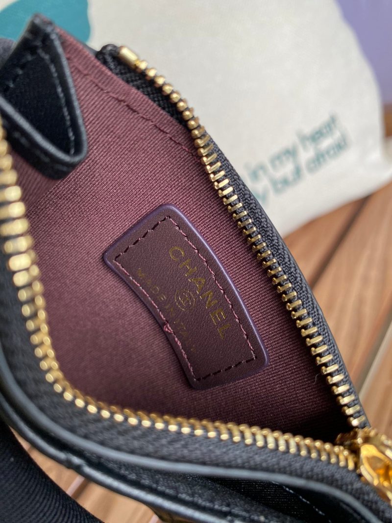 CC A84105 Coin Case Black Gold Metal Lamskin 240723