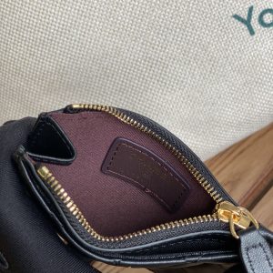 CC A84105 Coin Case Black Gold Metal Lamskin 240723