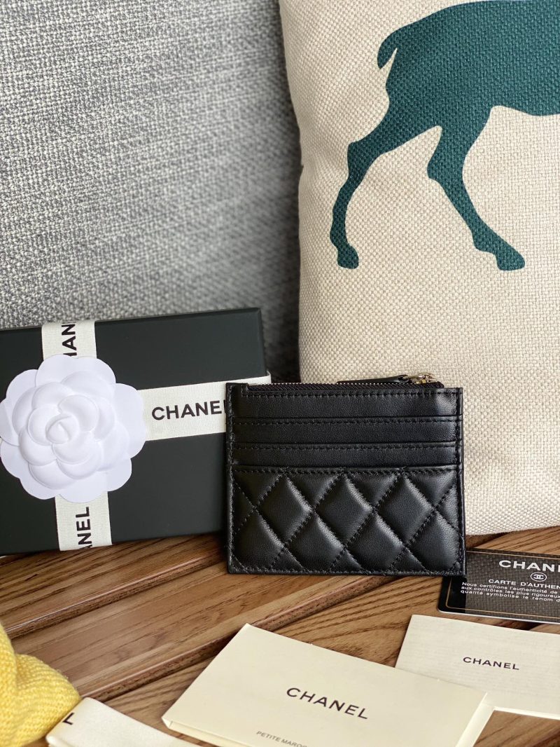 CC A84105 Coin Case Black Sliver Metal Lamskin 240725