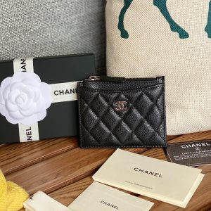 CC A84105 Coin Case Black Sliver Metal Caviar 240729