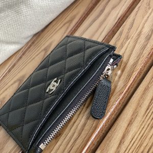 CC A84105 Coin Case Black Sliver Metal Caviar 240729