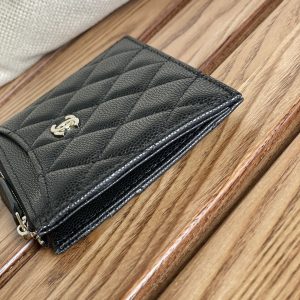 CC A84105 Coin Case Black Sliver Metal Caviar 240729