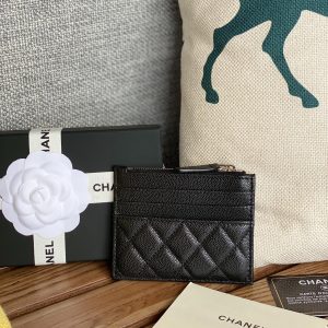 CC A84105 Coin Case Black Sliver Metal Caviar 240729