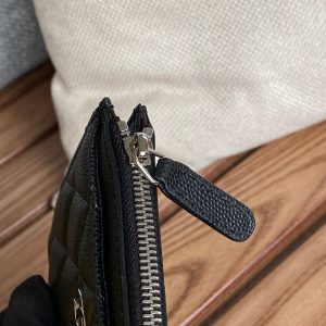 CC A84105 Coin Case Black Sliver Metal Caviar 240729