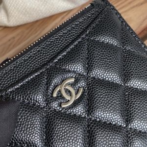 CC A84105 Coin Case Black Sliver Metal Caviar 240729