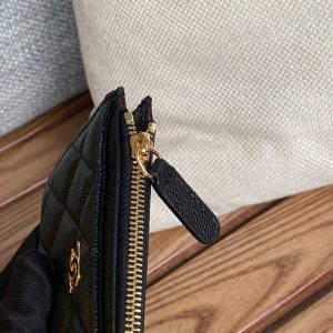 CC A84105 Coin Case Black Gold Metal Caviar 240745