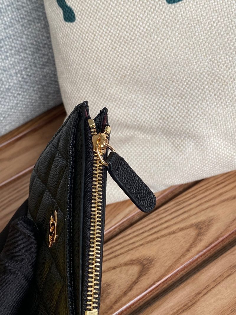 CC A84105 Coin Case Black Gold Metal Caviar 240745