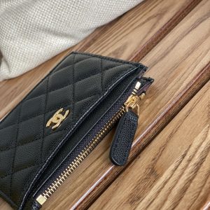 CC A84105 Coin Case Black Gold Metal Caviar 240745