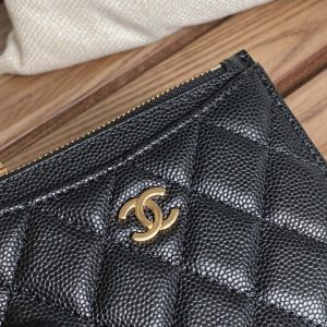 CC A84105 Coin Case Black Gold Metal Caviar 240745