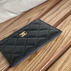 CC A84105 Coin Case Black Gold Metal Caviar 240745