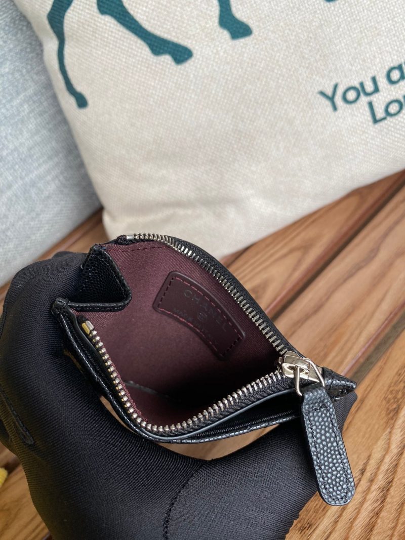 CC A84105 Coin Case Black Sliver Metal Caviar 240747