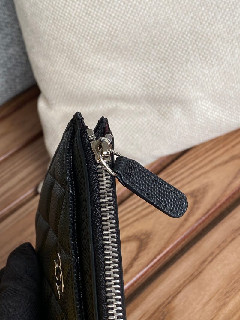 CC A84105 Coin Case Black Sliver Metal Caviar 240747