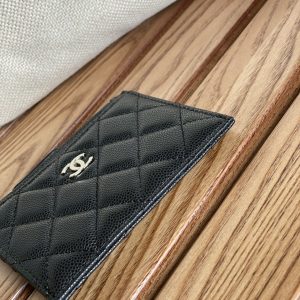 CC A84105 Coin Case Black Sliver Metal Caviar 240747