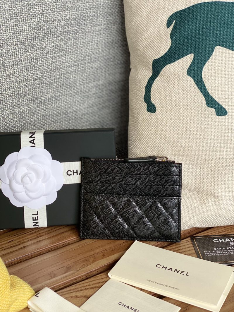 CC A84105 Coin Case Black Sliver Metal Caviar 240747