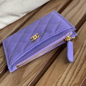 CC A84105 Coin Case Purple Gold Metal Caviar 240731