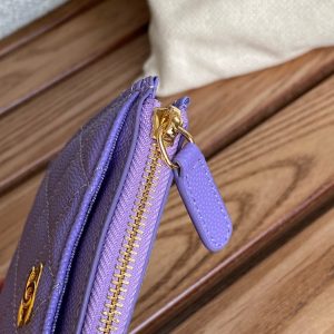 CC A84105 Coin Case Purple Gold Metal Caviar 240731