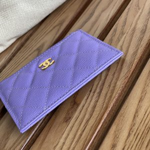 CC A84105 Coin Case Purple Gold Metal Caviar 240731