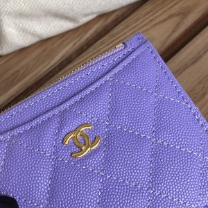 CC A84105 Coin Case Purple Gold Metal Caviar 240731