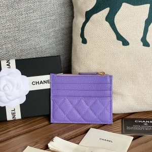 CC A84105 Coin Case Purple Gold Metal Caviar 240731