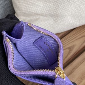 CC A84105 Coin Case Purple Gold Metal Caviar 240731