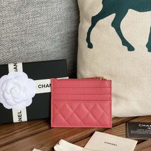 CC A84105 Coin Case Pink Gold Metal Caviar 240733