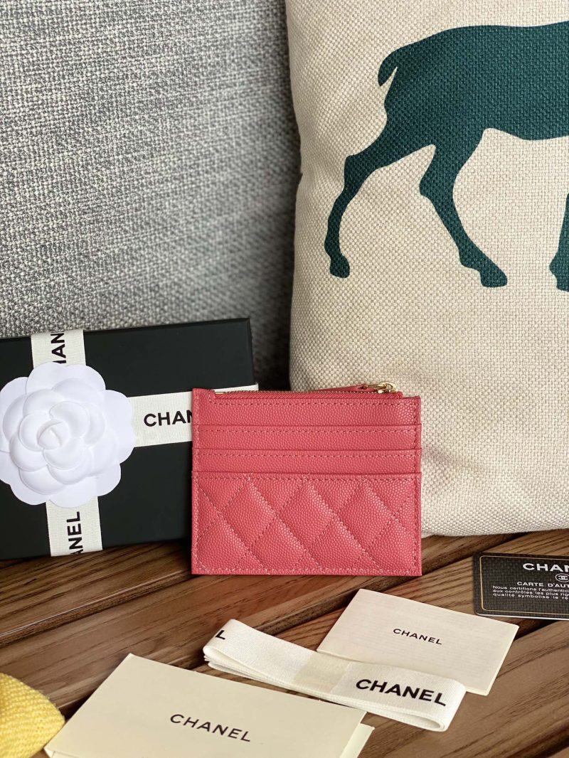 CC A84105 Coin Case Pink Gold Metal Caviar 240733