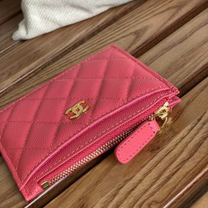 CC A84105 Coin Case Pink Gold Metal Caviar 240733