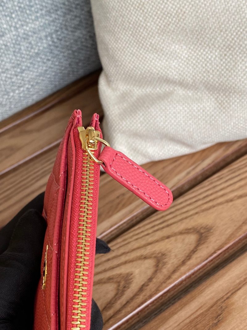 CC A84105 Coin Case Pink Gold Metal Caviar 240733