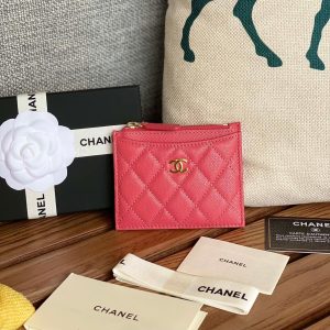 CC A84105 Coin Case Pink Gold Metal Caviar 240733