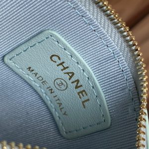 CC A84105 Coin Case Light Blue Gold Metal Caviar 240735