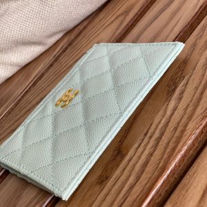 CC A84105 Coin Case Light Blue Gold Metal Caviar 240735