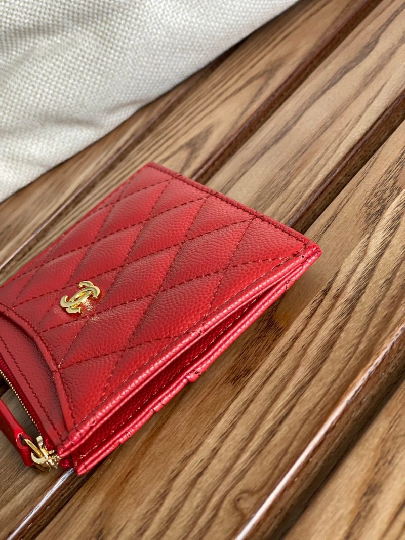 CC A84105 Coin Case Red Gold Metal Caviar 240739