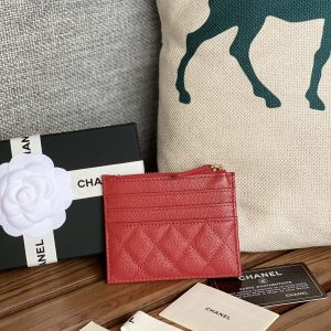 CC A84105 Coin Case Red Gold Metal Caviar 240739